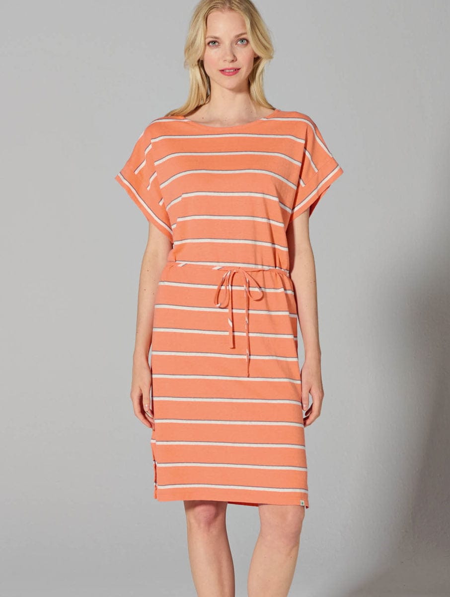 Vestido sostenible de rayas con manga kimono - Imagen 3