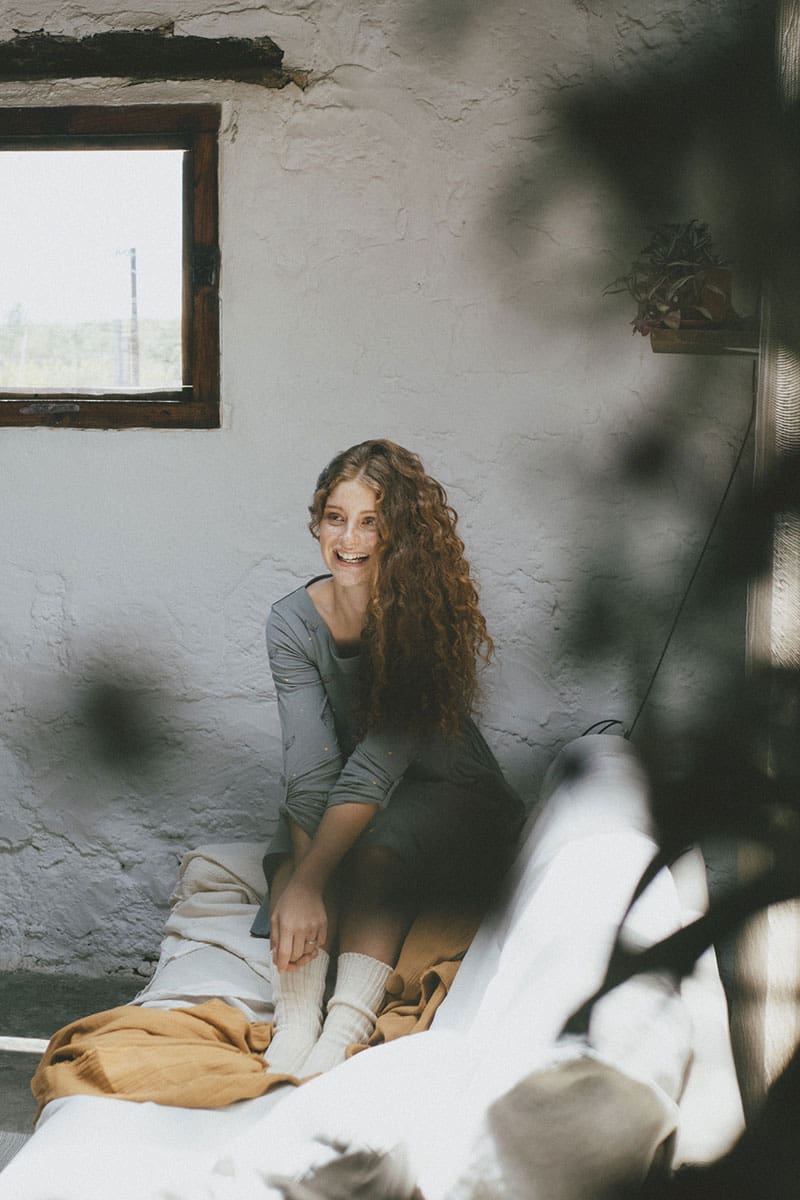 Vestido oversize verde con pájaros de algodón orgánico - Imagen 5