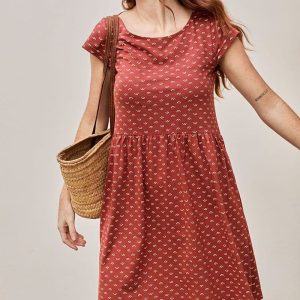 Vestido reversible rojo tetas de algodón orgánico