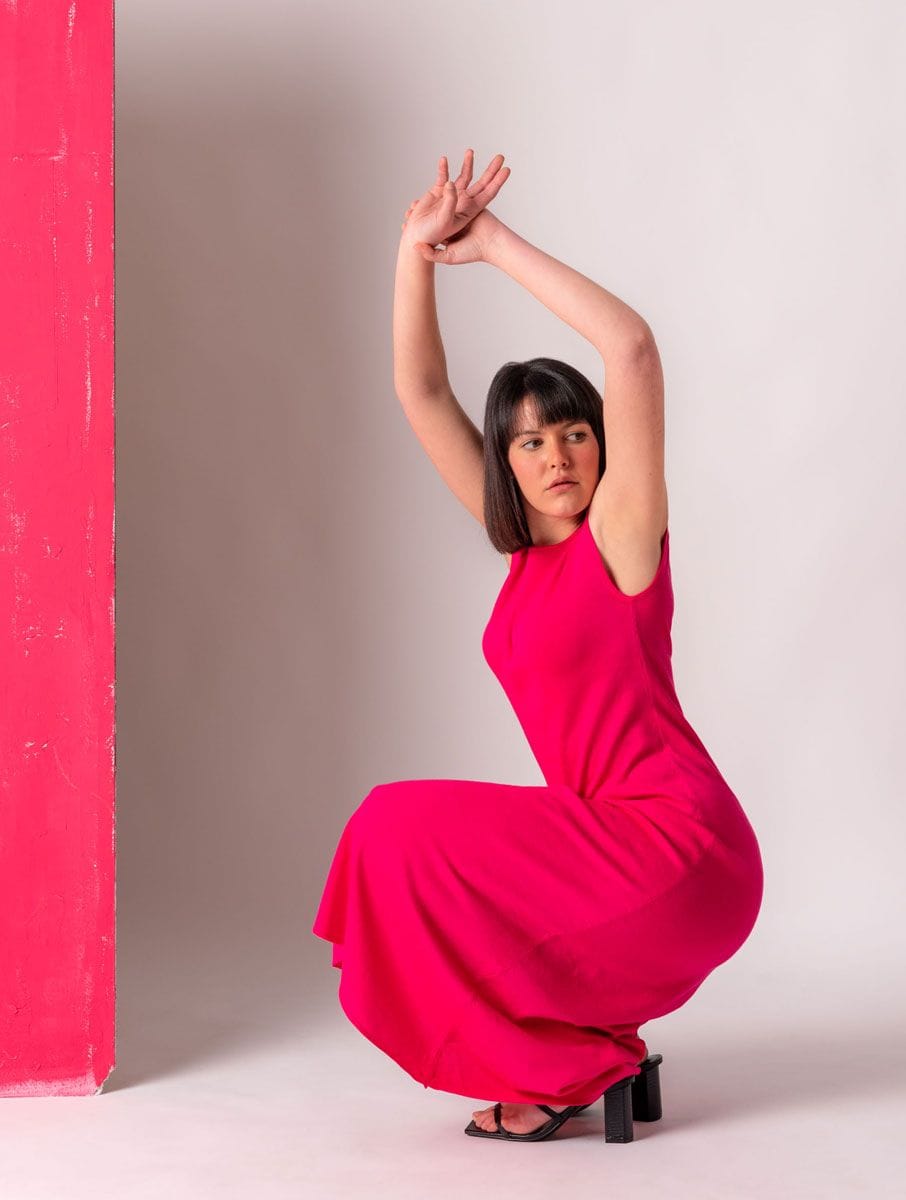 Vestido largo de punto de colores lisos - Imagen 7