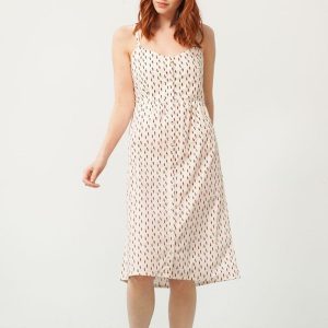 Vestido tirantes blanco crudo estampado abstracto