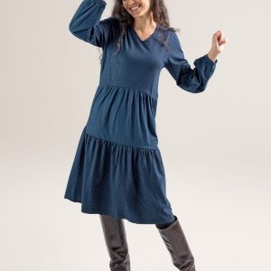 Vestido de volantes estampado de algodón orgánico