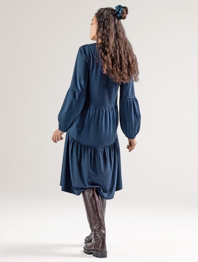 Vestido de volantes estampado de algodón orgánico - Imagen 4