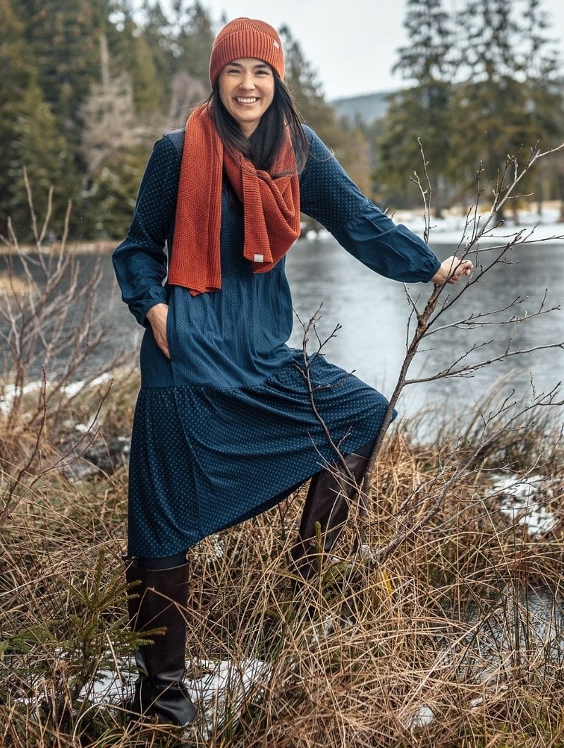 Vestido de volantes estampado de algodón orgánico - Imagen 6