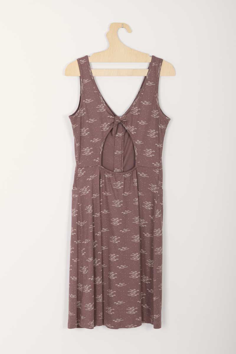 Vestido entallado malva con peces de algodón orgánico - Imagen 9